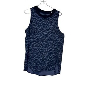 Athleta Womens Tank Top Zephyr Refined Leopard Print Sleeveless Stretch Small‎